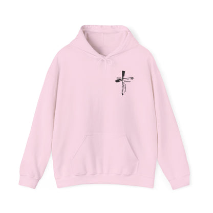 Faith-Inspired Hooded Sweatshirt, Unisex Christian Sweatshirt, Cross Design Hoodie, Inspirational Gift, Everyday Wear