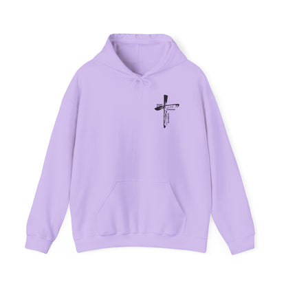 Faith-Inspired Hooded Sweatshirt, Unisex Christian Sweatshirt, Cross Design Hoodie, Inspirational Gift, Everyday Wear