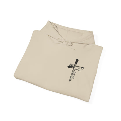 Faith-Inspired Hooded Sweatshirt, Unisex Christian Sweatshirt, Cross Design Hoodie, Inspirational Gift, Everyday Wear