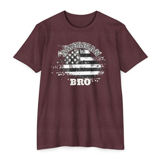 American Bro T-Shirt — Distressed Flag Patriotic Tee