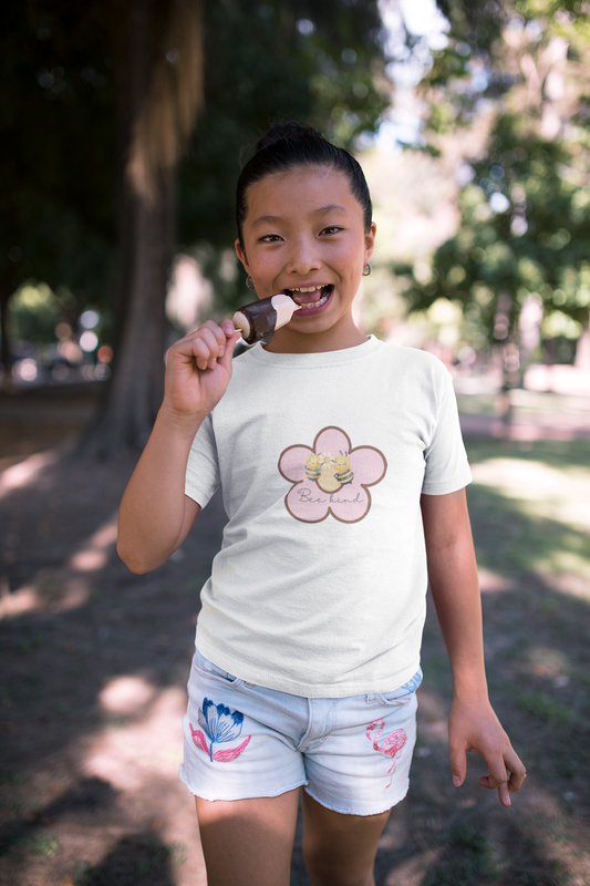 Kids Bee Kind Tee - Cute Floral Design, Kids Clothing, Gift for Children, Summer Tee, Birthday Gift