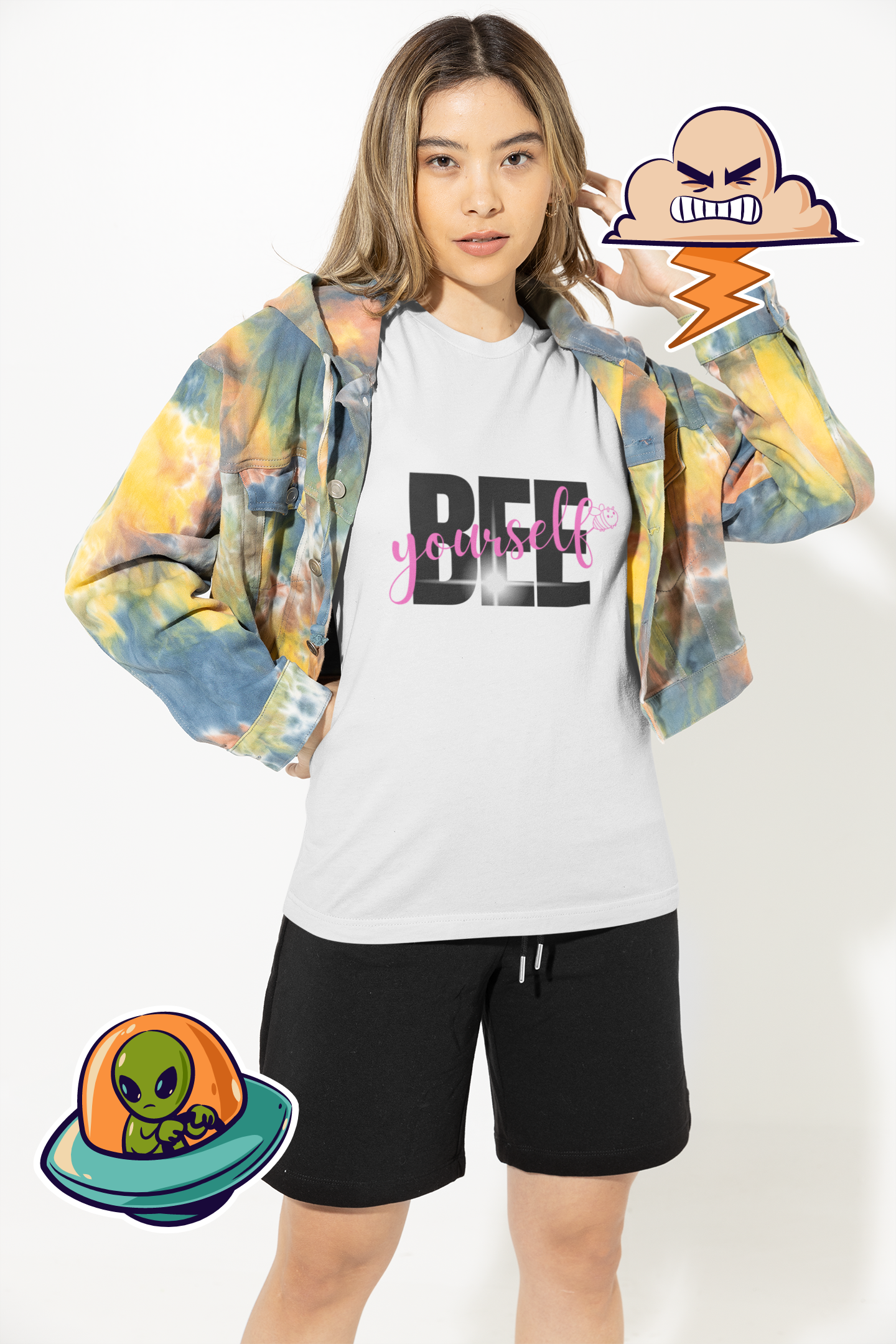 Trendy Youth Tee - Bee Inspired, Cute Graphic Cotton T-Shirt, Spring Fashion, Birthday Gift, Nature Lover's Apparel