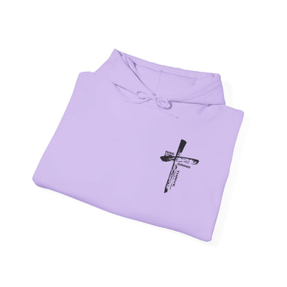 Faith-Inspired Hooded Sweatshirt, Unisex Christian Sweatshirt, Cross Design Hoodie, Inspirational Gift, Everyday Wear