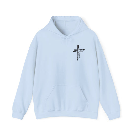 Faith-Inspired Hooded Sweatshirt, Unisex Christian Sweatshirt, Cross Design Hoodie, Inspirational Gift, Everyday Wear