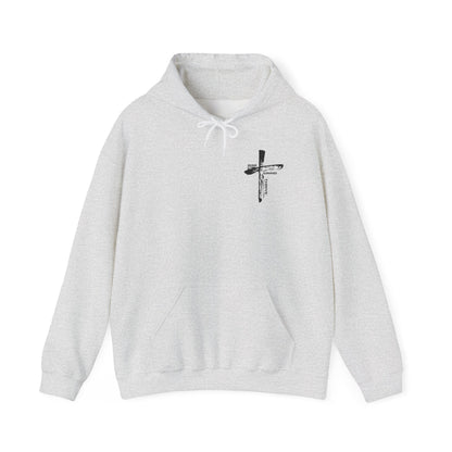Faith-Inspired Hooded Sweatshirt, Unisex Christian Sweatshirt, Cross Design Hoodie, Inspirational Gift, Everyday Wear