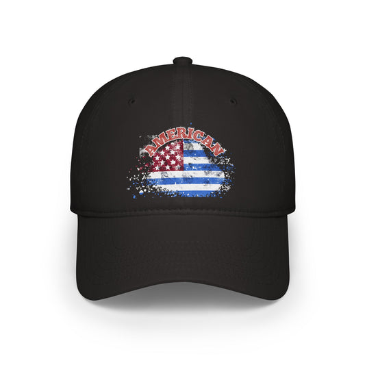 American Flag Low Profile Baseball Cap — Distressed USA Patriot Hat